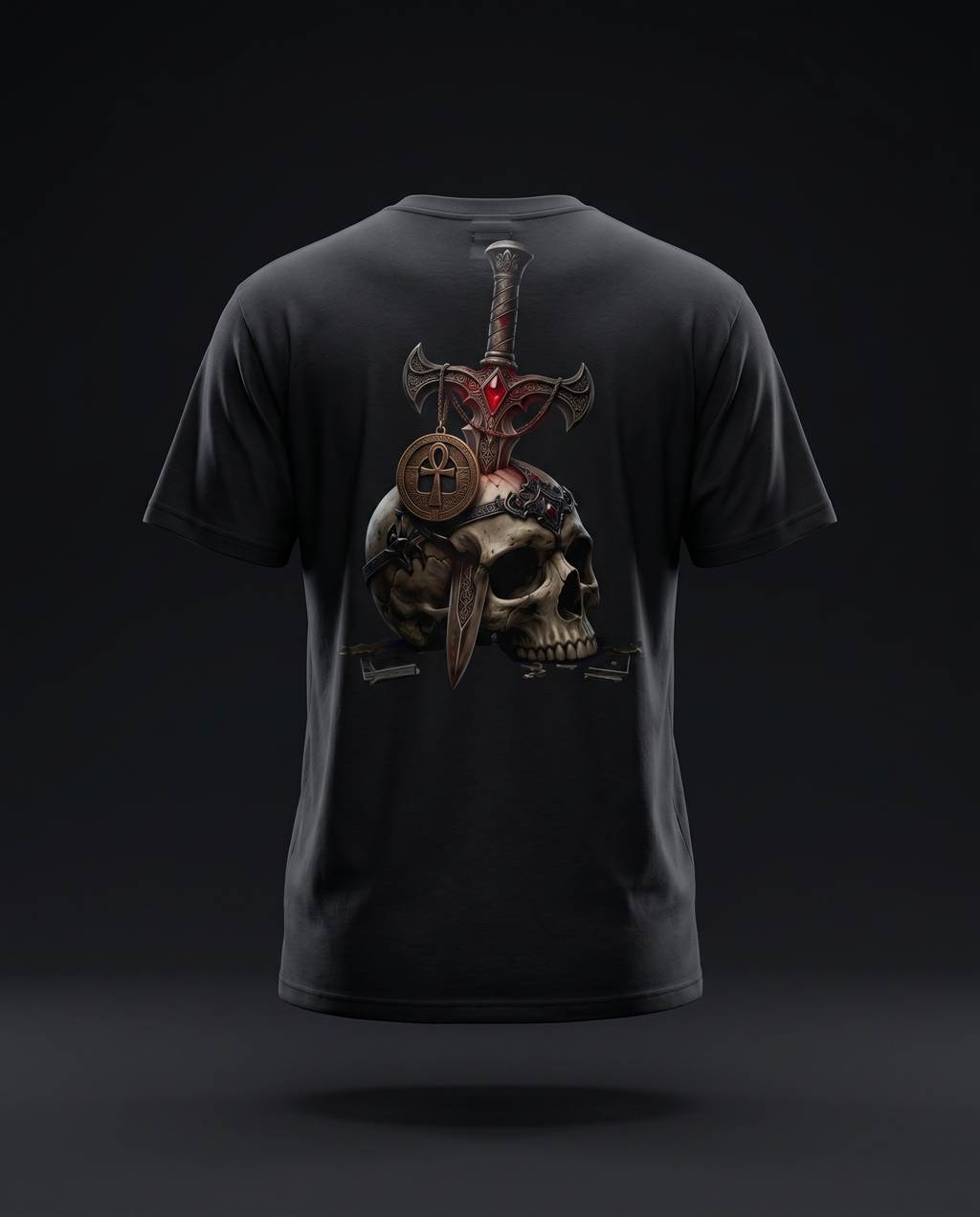 The Ossuary Blade | Bronze Skull & Dagger Gothic Tee