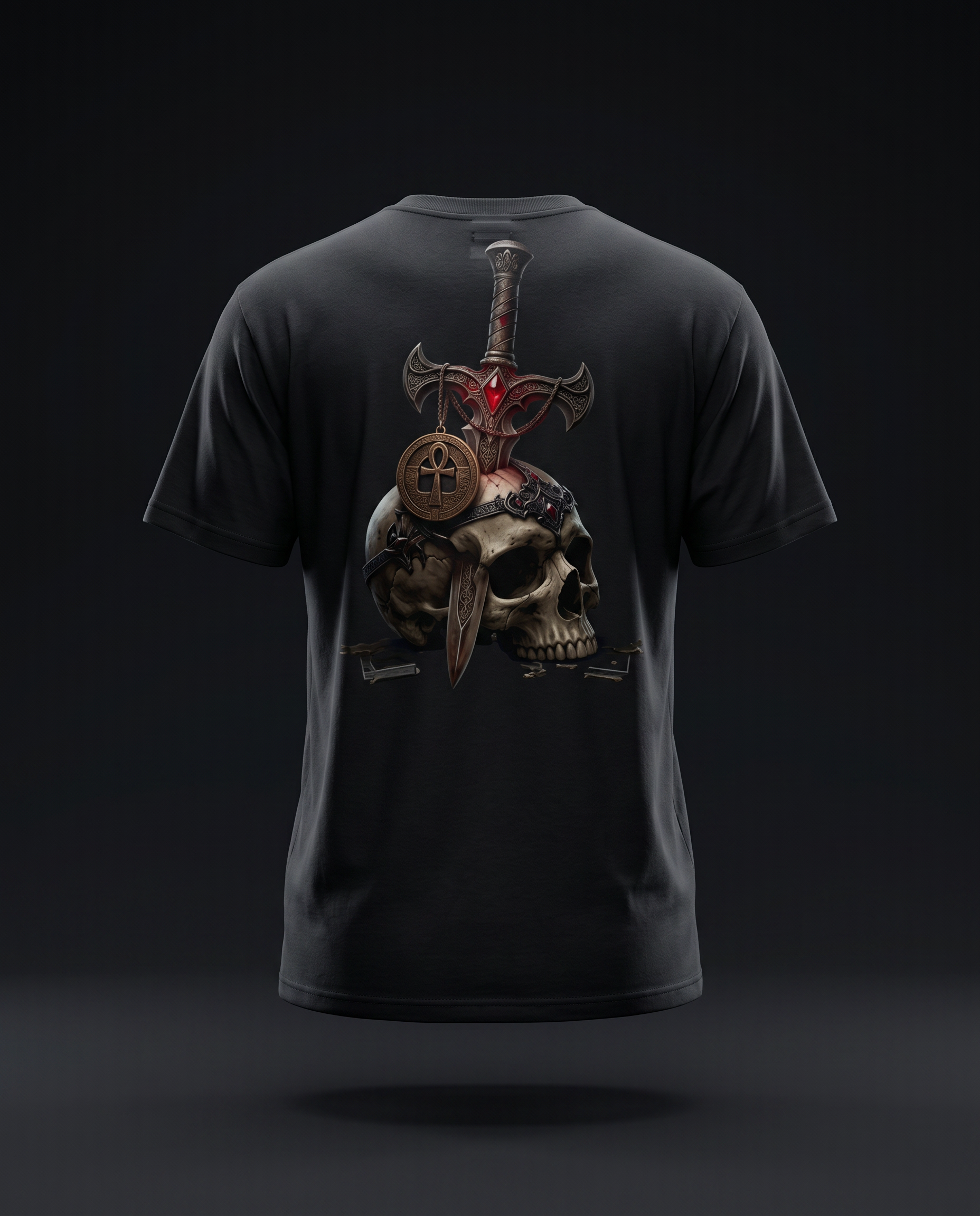 The Ossuary Blade | Bronze Skull & Dagger Gothic Tee